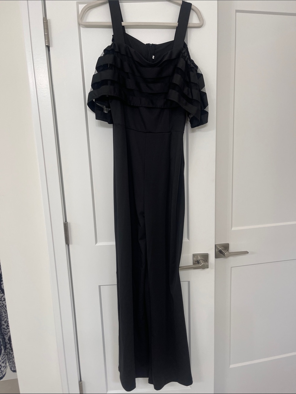 Amazon Black One-Shoulder Ruffle Jumpsuit